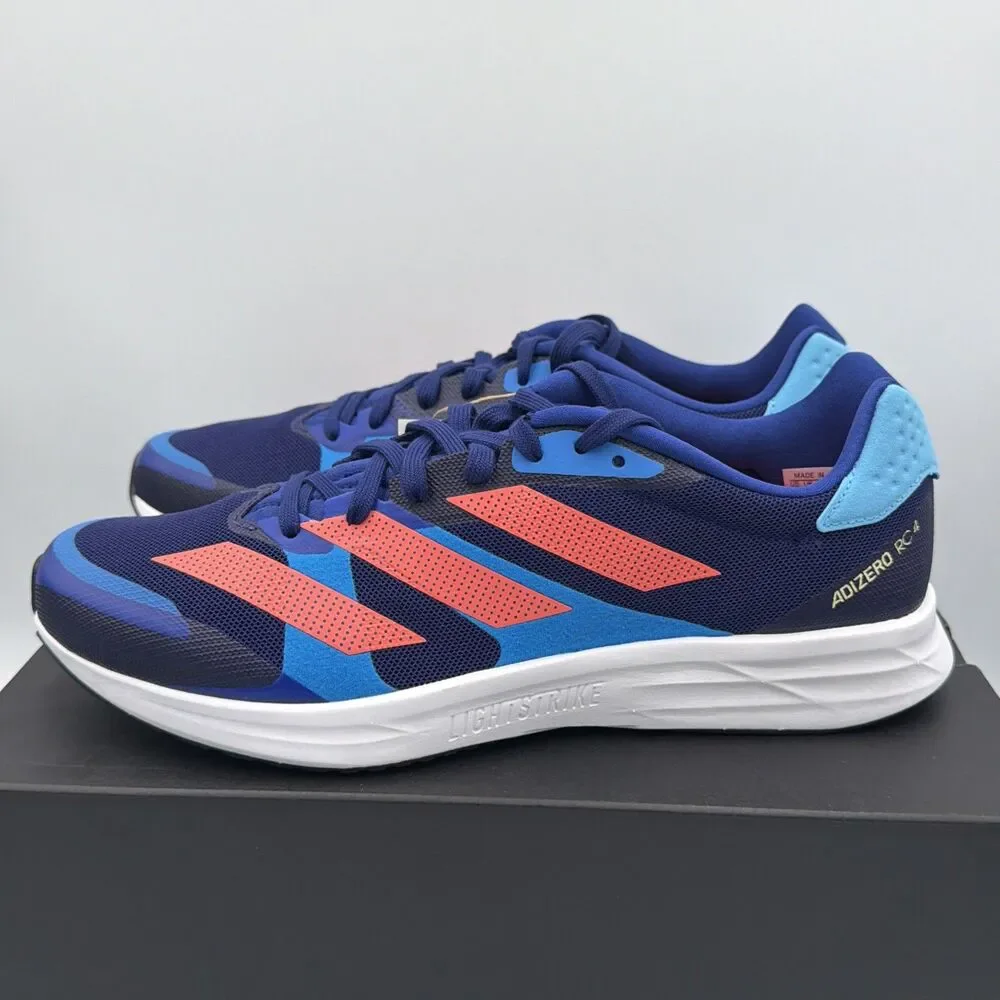 Adidas Adizero RC 4 Blue Red White Lace up Running Sneakers GZ0181 Men's Size 13